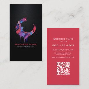 Purple & Pink Marble Gold Accent • Custom Editable Business Card