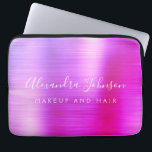 Purple Pink Metallic Monogram Business Laptop Sleeve<br><div class="desc">Modern Purple and Pink Ombre Girly Make Up and Hair Beauty Salon Faux Metallic Stainless Elegant Monogram Promotional Laptop Bag or Sleeve Promotional (promo) advertisement Case. This classy professional business computer case can be customised to include your monogrammed script signature name and job title profession or position.</div>