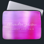 Purple Pink Metallic Monogram Business Laptop Sleeve<br><div class="desc">Modern Purple and Pink Ombre Girly Make Up and Hair Beauty Salon Faux Metallic Stainless Elegant Monogram Promotional Laptop Bag or Sleeve Promotional (promo) advertisement Case. This classy professional business computer case can be customised to include your monogrammed script signature name and job title profession or position.</div>
