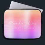 Purple Pink Metallic Monogram Business Laptop Sleeve<br><div class="desc">Modern Gold Purple and Pink Rainbow Pastel Ombre Girly Make Up and Hair Beauty Salon Faux Metallic Stainless Elegant Monogram Promotional Laptop Bag or Sleeve Promotional (promo) advertisement Case. This classy professional business computer case can be customised to include your monogrammed script signature name and job title profession or position....</div>