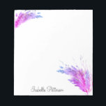 Purple Pink Modern Boho Pampas Grass Foliage Notepad<br><div class="desc">Personalised stationary with elegant boho bouquet of dried pampas grass and branches with faux glitter effect.</div>