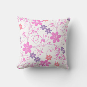 Purple & Pink Modern Floral Cushion