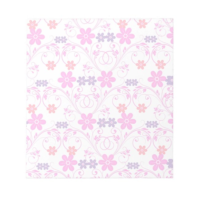 Purple & Pink Modern Floral Notepad (Front)