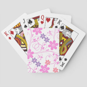 Purple & Pink Modern Floral Playing Cards
