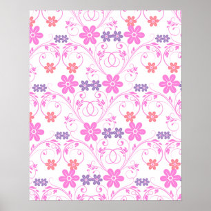 Purple & Pink Modern Floral Poster