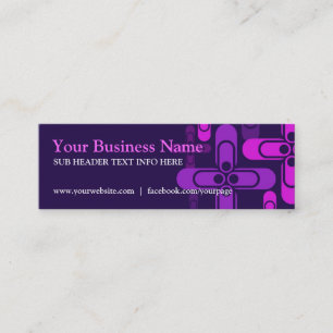 Purple Pink Modern Mini Business Cards