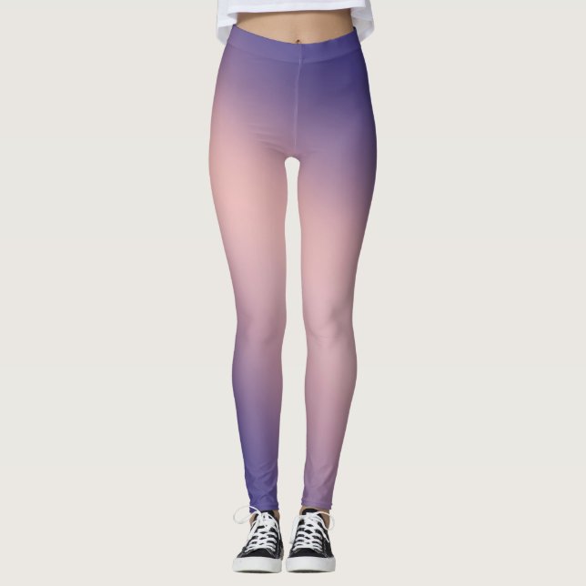 Purple Pink moonlight ombre effect  Leggings (Front)