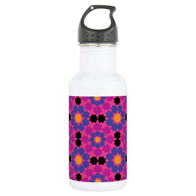 Purple Pink Mosaic 532 Ml Water Bottle (Front)