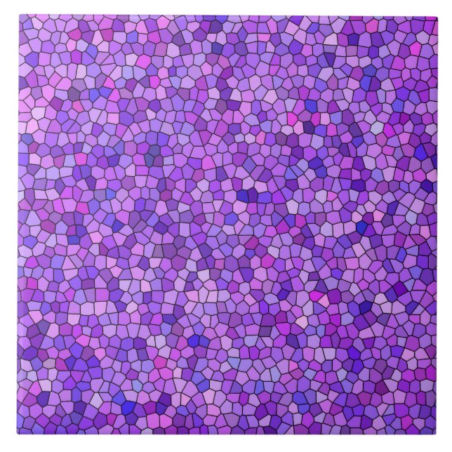 Purple Pink Mosaic Pattern Ceramic Tile (Front)