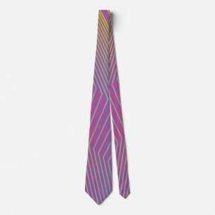 Purple Pink Multicolor Stripes Modern Tie