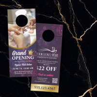 Purple Pink Nail Crown Salon Grand Opening
