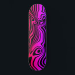 Purple Pink Neon Colour Skateboard<br><div class="desc">Abstract Warped Striped Waves Purple Pink Neon Skateboards - or Choose / add your background colour ! MIGNED Design</div>