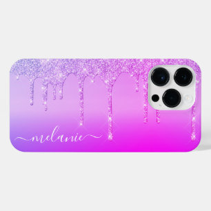 Purple Pink Neon Colours Personalised Your Name iPhone 14 Pro Max Case