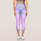 Purple Pink Neon Glitter Dance Capri Leggings