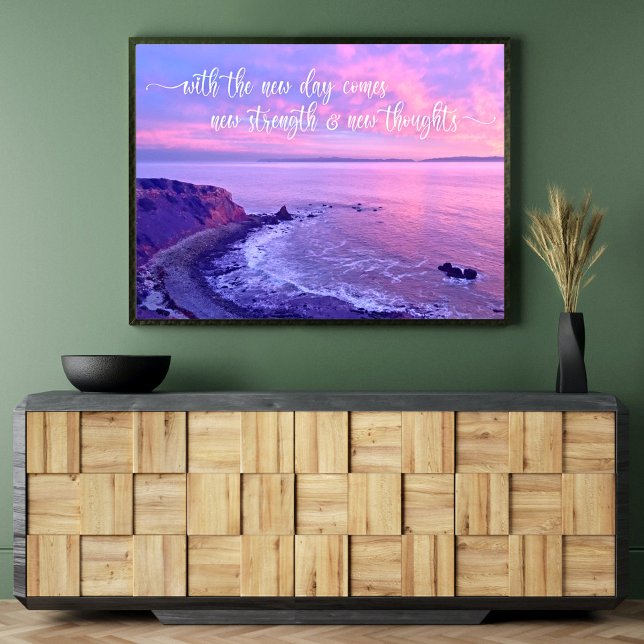 Purple Pink Ocean Sunset Photo Inspirational Quote Poster (Creator Uploaded)