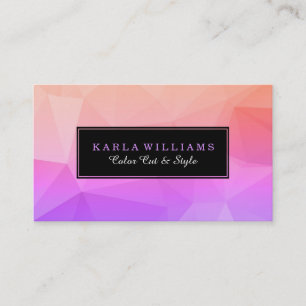 Purple & Pink Octagonal Modern Geometric Pattern Business Card