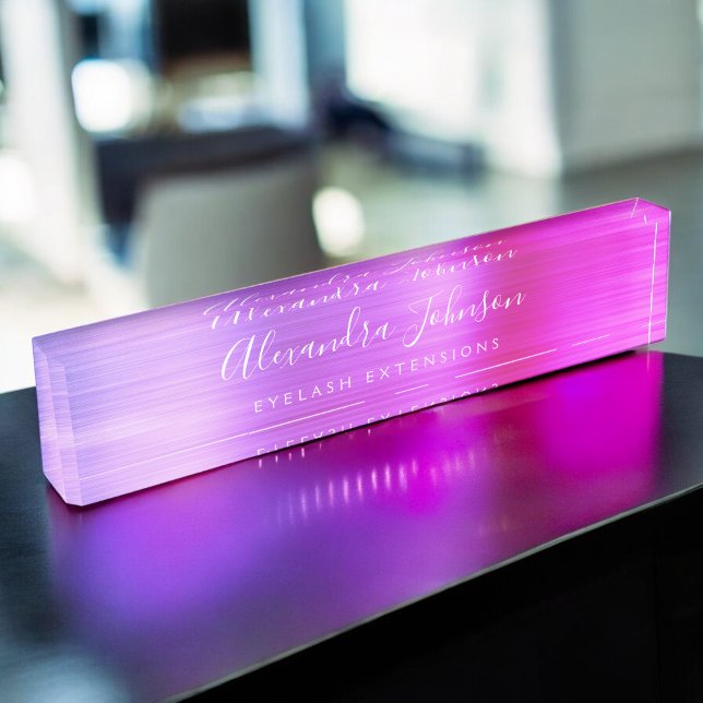Purple Pink Ombre Eyelash Extensions Lashes Nameplate (Creator Uploaded)