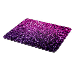 Purple Pink Ombre faux glitter sparkles Cutting Board