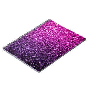 Purple Pink Ombre faux glitter sparkles Notebook
