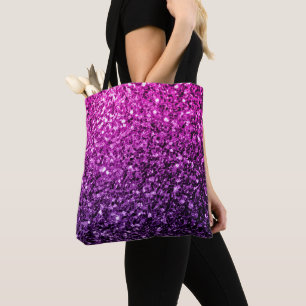 Purple Pink Ombre faux glitter sparkles Tote Bag