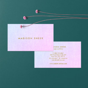 Purple Pink  Ombre Faux Linen Beauty Salon Business Card