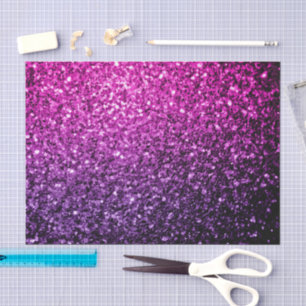 Purple Pink ombre faux shiny glitter sparkles Tissue Paper