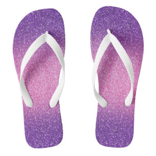 Purple-Pink Ombre Glitters, Pair of Thongs