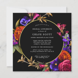 Purple Pink Orange Floral Bridal Luncheon Invitati Invitation