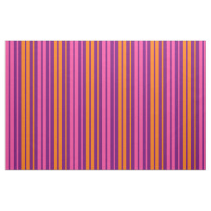 Purple Pink Orange Vertical Stripes Design Fabric