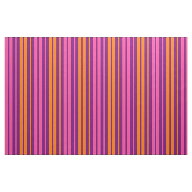 Purple Pink Orange Vertical Stripes Design   Fabric (Fat Quarter)