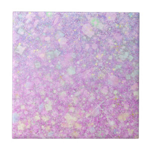 Purple Pink Pastel Colour Faux Glitter Solid Ceramic Tile