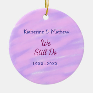 Purple pink pastel Vow renewal anniversary waterco Ceramic Ornament