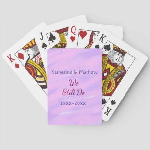 Purple pink pastel Vow renewal anniversary waterco Playing Cards