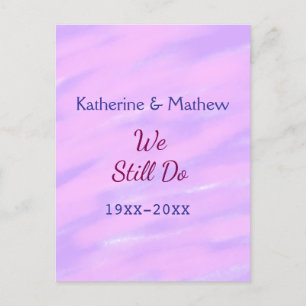 Purple pink pastel Vow renewal anniversary waterco Postcard