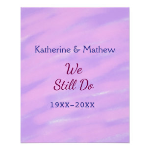 Purple pink pastel Vow renewal anniversary waterco Poster