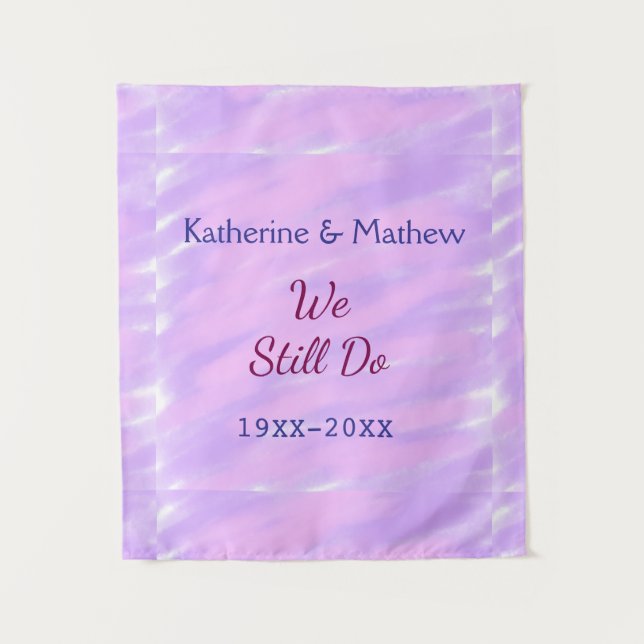 Purple pink pastel Vow renewal anniversary waterco Tapestry (Front)