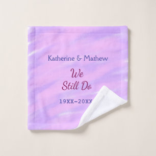 Purple pink pastel Vow renewal anniversary waterco Wash Cloth