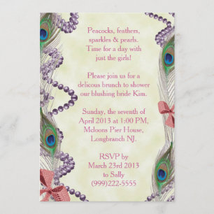 Purple/Pink Peacock Invitation