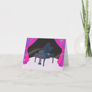 Purple pink piano stage  card