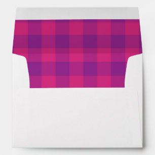 Purple Pink Plaid Chequered Pattern Envelope