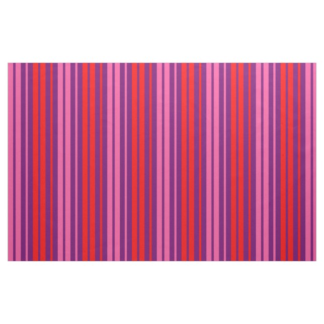 Purple Pink Red Vertical Stripes Design   Fabric (Fat Quarter)