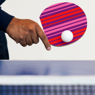 Purple Pink Red Vertical Stripes Design   Ping Pong Paddle