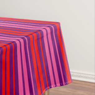 Purple Pink Red Vertical Stripes Design   Tablecloth