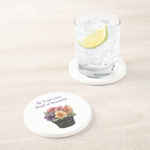 Purple Pink Red Yellow Orange Floral Cupcake Coaster