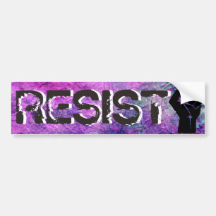Purple & Pink RESIST Fist Bumper Sticker