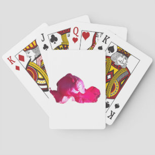 Purple Pink Rose Bud Flowers Playing Cards