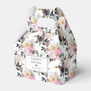 Purple Pink Rose Floral Bridal Shower Favour Box