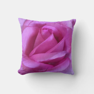 Purple pink rose flower photo simple modern bold cushion