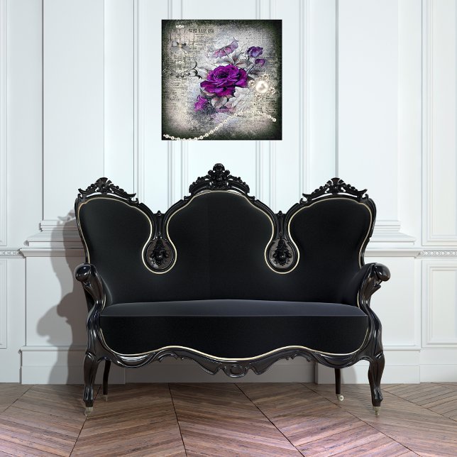 Purple Pink Rose Victorian Ephemeral Grunge Poster (Creator Uploaded)