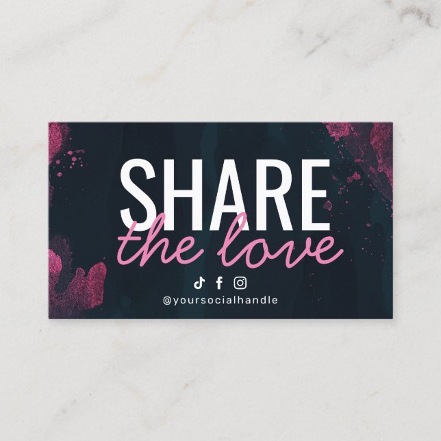 Purple Pink Share The Love Referral Card  (Front)